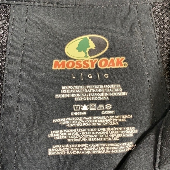 Mossy Oak Black Button Up Fishing Outdoor Shirt Large - Picture 3 of 7